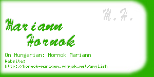 mariann hornok business card